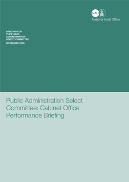 Cabinet Office Performance Briefing Our Vision Is to Help the Nation Spend Wisely