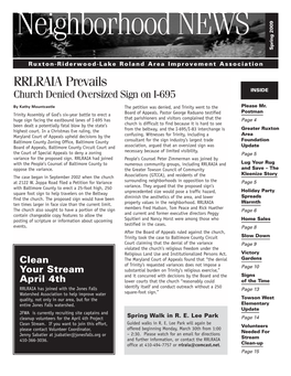 Neighborhood NEWS Spring 2009