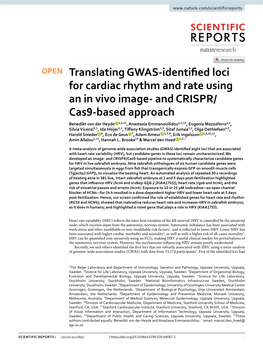 Translating GWAS-Identified Loci for Cardiac Rhythm and Rate Using an In