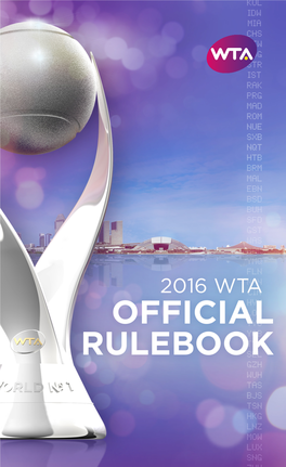 20 16 Wta Official Rulebook