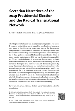 Sectarian Narratives of the 2019 Presidential Election and the Radical Transnational Network