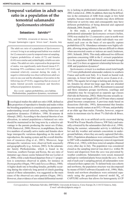 Temporal Variation in Adult Sex Ratio in a Population of the Terrestrial