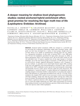 Nested Anchored Hybrid Enrichment Offers Great Promise for Resolving the Tiger Moth Tree of Life (Lepidoptera: Erebidae: Arctiinae)