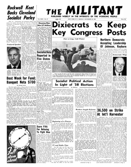 Dixiecrats to Keep Key Congress Posts