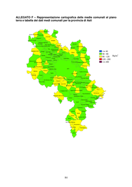 84 ALLEGATO F – Rappresentazione Cartografica Delle Medie Comunali