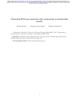 RNA-Seq Expression Data Using Grade of Membership Models