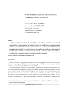 In Vitro Studies Regarding the Antioxidant Effect of Rhodoxanthin and Canthaxanthin