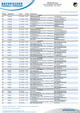 Vfr Moosthenning Alle Vereinsspiele in Der Übersicht Zeit: 29.09.2021 - 06.11.2021