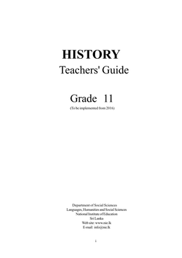 HISTORY Teachers' Guide