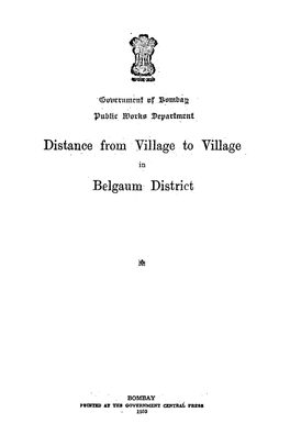 Distance from ·Village to Village Belgaum District
