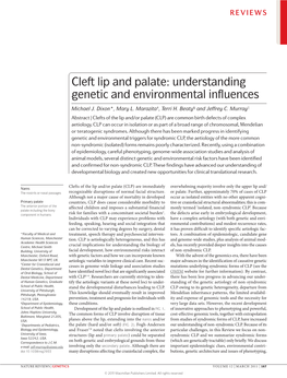 Cleft Lip and Palate: Understanding Genetic and Environmental Influences