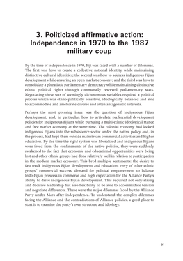 3. Politicized Affirmative Action: Independence in 1970 to the 1987 Military Coup