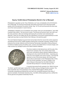 Nearly 10,000 Attend Philadelphia World's Fair of Money®