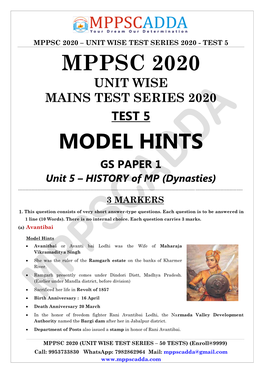 Mppsc 2020 Model Hints