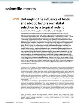 Untangling the Influence of Biotic and Abiotic Factors on Habitat Selection