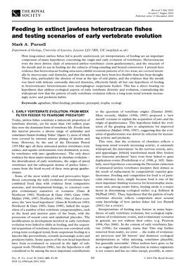 Feeding in Extinct Jawless Heterostracan Fishes and Testing