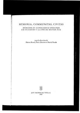 Memoria, Communitas, Civitas