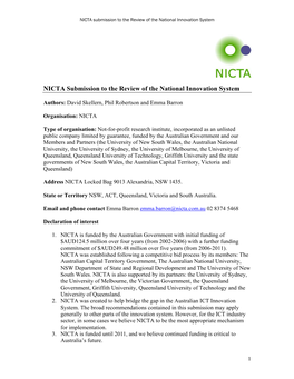 NICTA Innovation Review