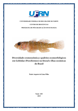 Diversidade Cromossômica E Padrões Ecomorfológicos Em Gobiidae (Perciformes) No Litoral E Ilhas Oceânicas Do Brasil