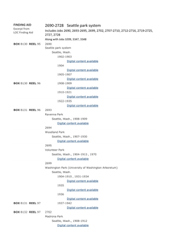 2690-2728 Seattle Park System