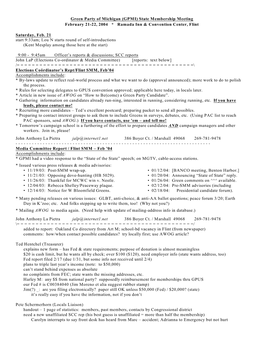Green Party of Michigan (GPMI) State Membership Meeting February 21-22, 2004 * Ramada Inn & Convention Center, Flint