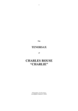 Charles Rouse “Charlie”