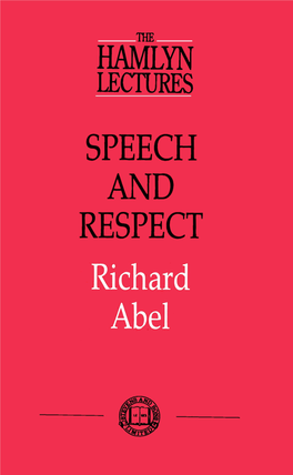 Speech and Respect