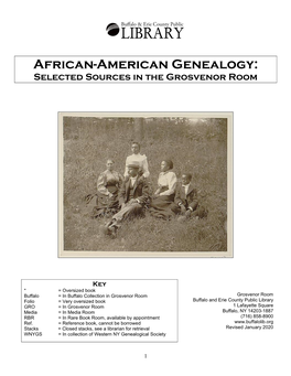 African-American Genealogy: Selected Sources in the Grosvenor Room