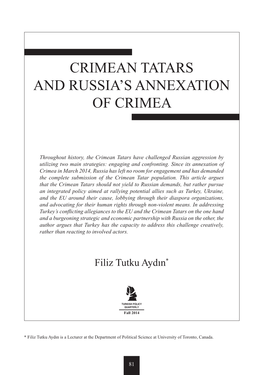 Crimean Tatars and Russia's Annexation of Crimea