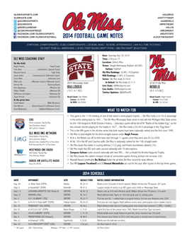 2014 Football Game Notes #Lockthevaught