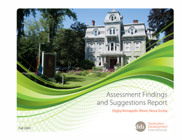 Assessment Findings and Suggestions Report Digby/Annapolis Shore, Nova Scotia