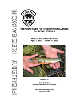 Kootenai River Fisheries Investigations: Salmonid Studies