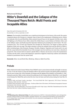 Hitler's Downfall and the Collapse of the Thousand Years Reich: Multi Fronts and Incapable Allies