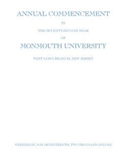 Annual Commencement Monmouth University