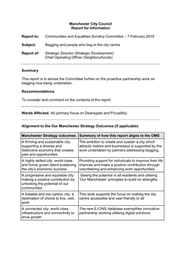 Manchester City Council Report for Information Report To: Communities