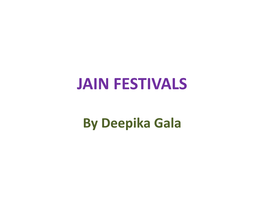 Jain Festivals