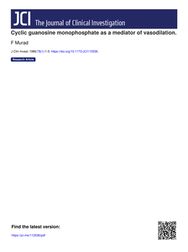 Cyclic Guanosine Monophosphate As a Mediator of Vasodilation