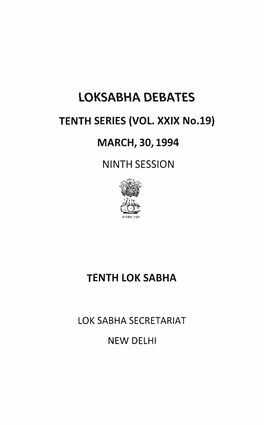 Loksabha Debates Tenth Series (Vol