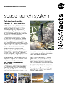 NASA Fact Sheet: NASA Space Launch System