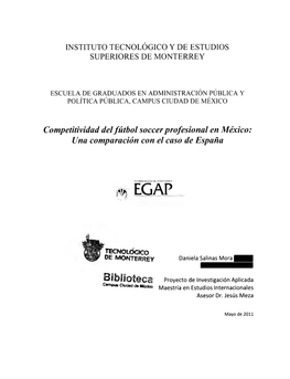 Competitividad Del Fútbol Soccer Profesional En México: Una Comparación Con El Caso De España