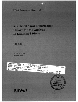 NASA Contractor Report 3955 a Refined Shear Deformation Theory