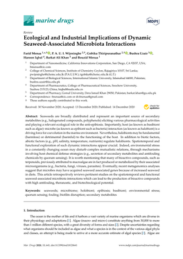 Ecological and Industrial Implications of Dynamic Seaweed-Associated Microbiota Interactions