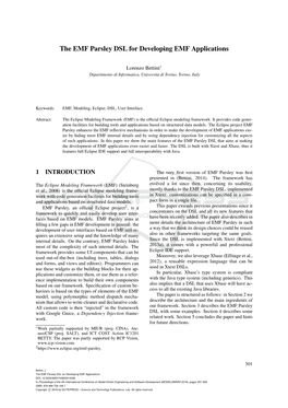 The EMF Parsley DSL for Developing EMF Applications