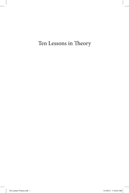 Thomascalvin Ten Lessons in Theory File