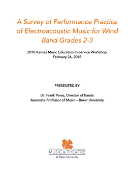 Electroacoustic Music for Wind Band Grades 2-3