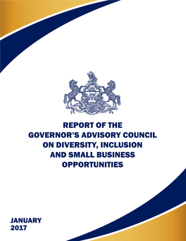 Report of the Governor's Advisory Council on Diversity, Inclusion And