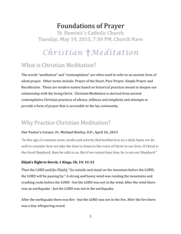 Foundations of Prayer Christian †Meditation