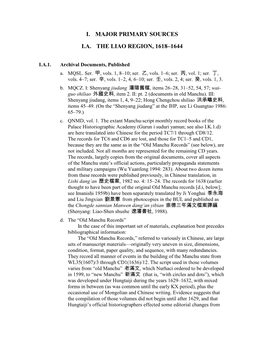 I.A. Liao Region 167 the Source-Documents Written Before That Year