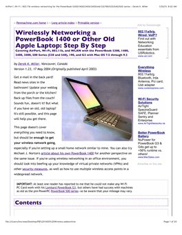 Airport | Wi-Fi | 802.11B Wireless Networking for the Powerbook 5300/1400/2400/3400/Old G3/190/520/540/500 Series - Derek K