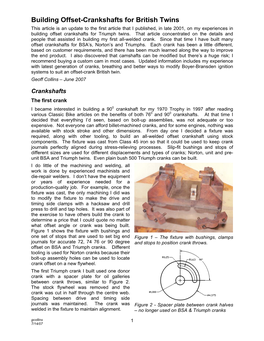 Building Offset-Crankshafts for British Twins